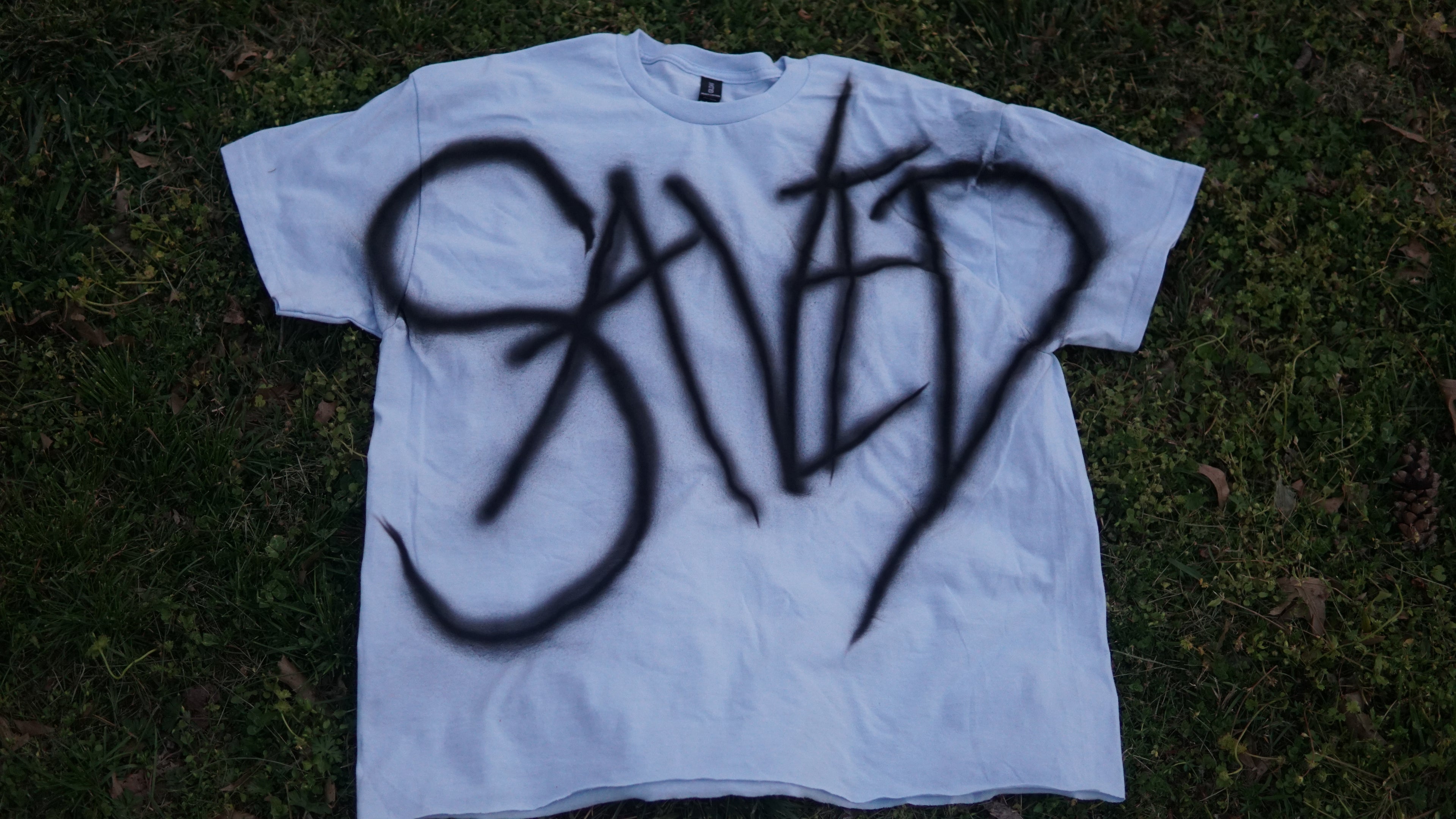 Graffiti Saved Tee |  Light Blue