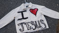 Vintage Style "I Love Jesus" Cropped Denim Jacket | One-of-a-Kind