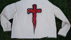 Vintage Style "I Love Jesus" Cropped Denim Jacket | One-of-a-Kind