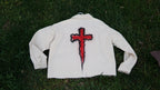Vintage Style "I Love Jesus" Cropped Denim Jacket | One-of-a-Kind
